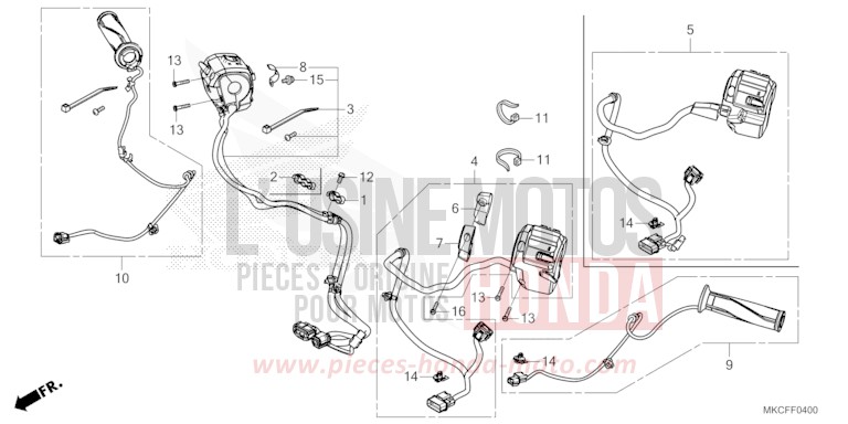 CONTACTEUR DE POIGNEE von GL1800 GLINT WAVE BLUE METALLIC (B197H) von 2022