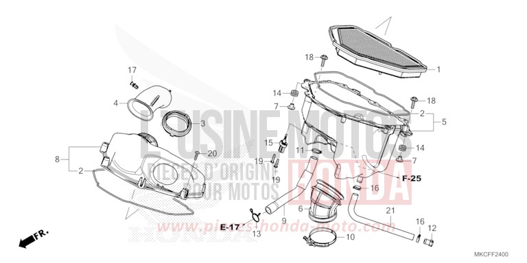 FILTRE A AIR von GL1800 GLINT WAVE BLUE METALLIC (B197H) von 2022