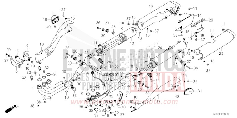 SILENCIEUX D'ECHAPPEMENT von GL1800 GLINT WAVE BLUE METALLIC (B197H) von 2022