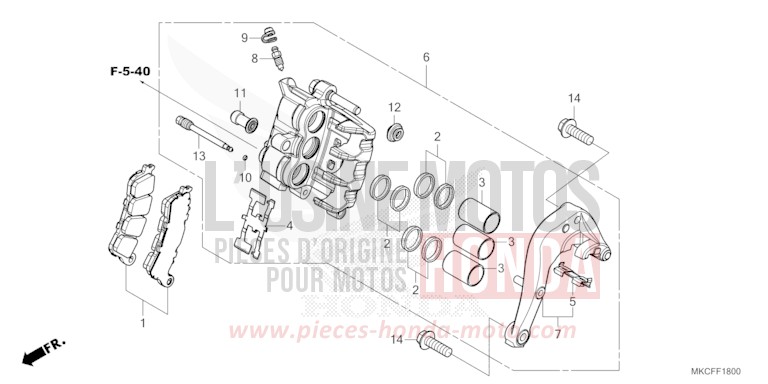 ETRIER DE FREIN ARRIERE von GL1800 PEARL GLARE WHITE (NHB53) von 2022