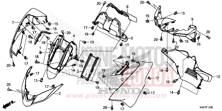 ABDECKUNG, VORNE/INSTRUMENTENTAFEL (NSS125DF/ADF/ADH) von Forza MAT PEARL COOL WHITE (NHB44) von 2017
