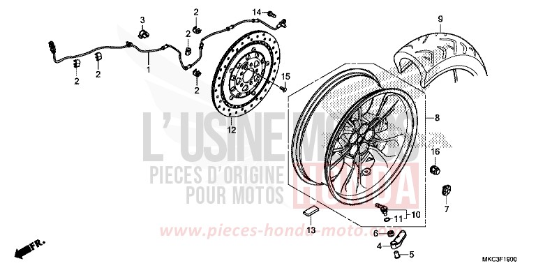 ROUE ARRIERE von GL1800 CANDY ARDENT RED (R367) von 2018