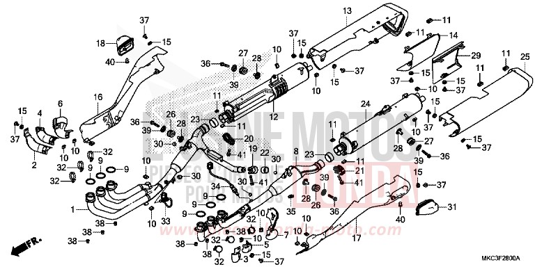 SILENCIEUX D'ECHAPPEMENT von GL1800 CANDY ARDENT RED (R367) von 2018
