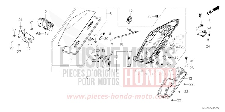 POCHE von GL1800 CANDY ARDENT RED (R367) von 2018