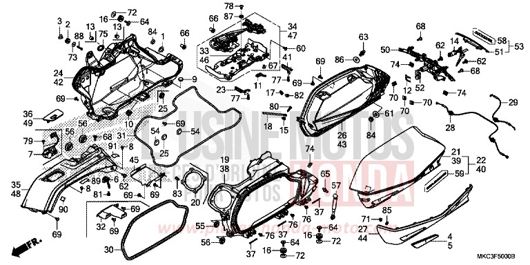 SACOCHE von GL1800 CANDY ARDENT RED (R367) von 2018