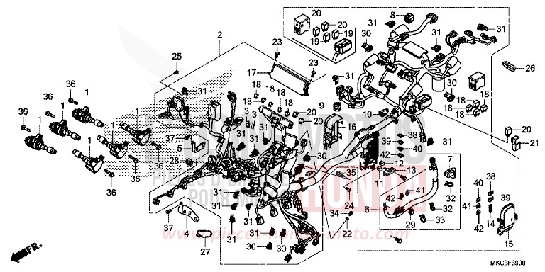 FAISCEAU DES FILS von GL1800 PEARL GLARE WHITE (NHB53) von 2018
