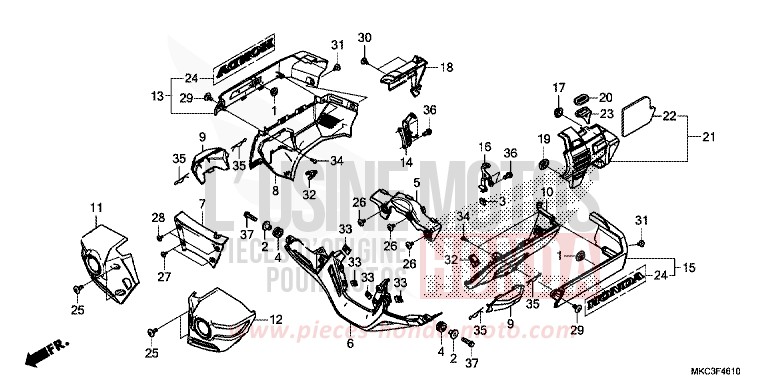 COUVERCLE DE MOTEUR von GL1800 PEARL GLARE WHITE (NHB53) von 2018