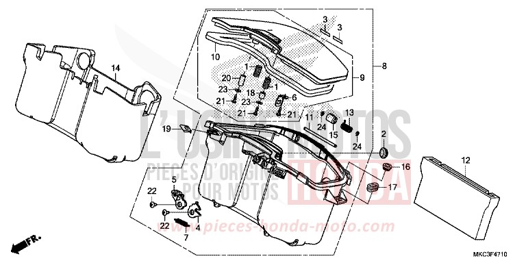POCHE CENTRALE von GL1800 PEARL GLARE WHITE (NHB53) von 2018