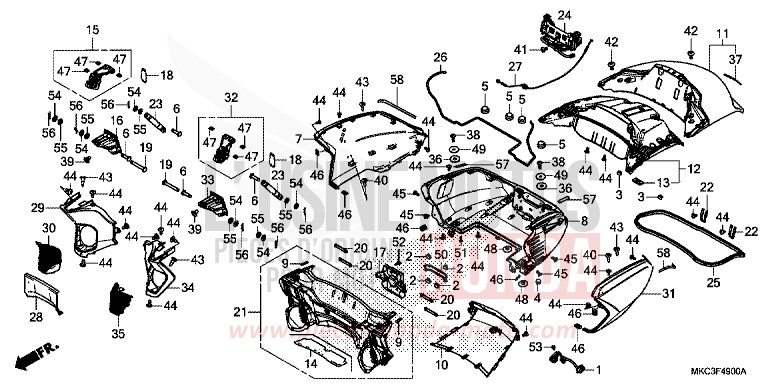 COFFRE von GL1800 PEARL GLARE WHITE (NHB53) von 2018