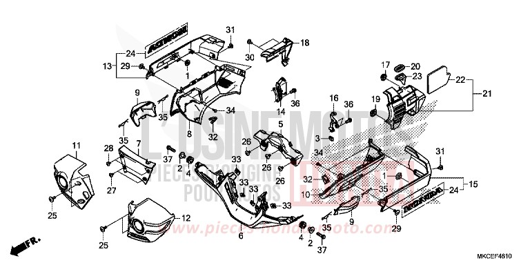 COUVERCLE DE MOTEUR von GL1800 DARKNESS BLACK METALLIC (NH463) von 2019
