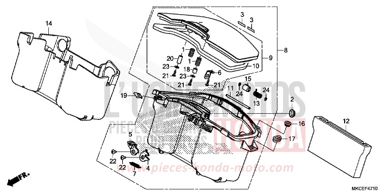 POCHE CENTRALE von GL1800 DARKNESS BLACK METALLIC (NH463) von 2019