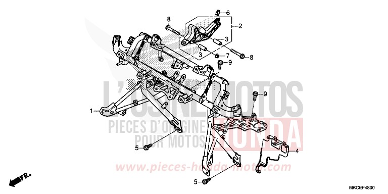 SOUTIEN DE CAPOT von GL1800 DARKNESS BLACK METALLIC (NH463) von 2019