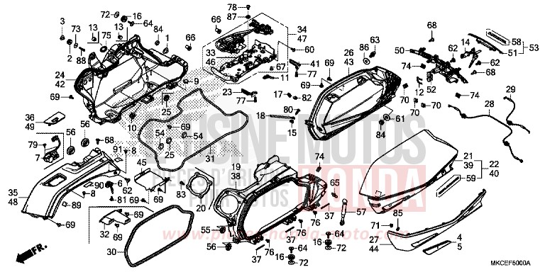 SACOCHE von GL1800 DARKNESS BLACK METALLIC (NH463) von 2019