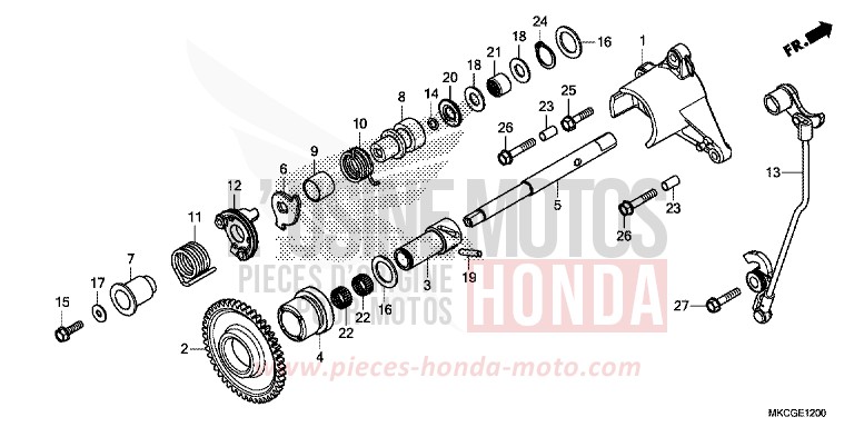 ENS. D'ACTUATEUR, CHANGEMENT MARCHE ARRIERE von GL1800 CANDY ARDENT RED (R367) von 2020