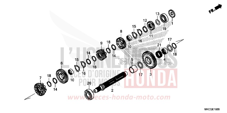 BOITE DE VITESSES (ARBRE INTERMEDIAIRE) von GL1800 CANDY ARDENT RED (R367) von 2020