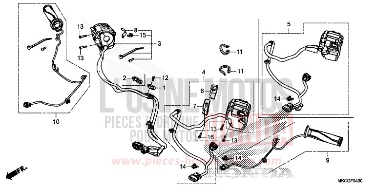 CONTACTEUR DE POIGNEE von GL1800 CANDY ARDENT RED (R367) von 2020