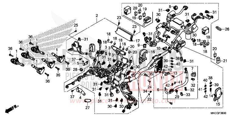 FAISCEAU DES FILS von GL1800 CANDY ARDENT RED (R367) von 2020