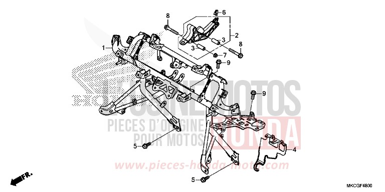 SOUTIEN DE CAPOT von GL1800 CANDY ARDENT RED (R367) von 2020