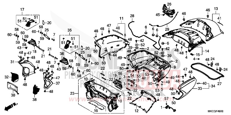 COFFRE von GL1800 CANDY ARDENT RED (R367) von 2020