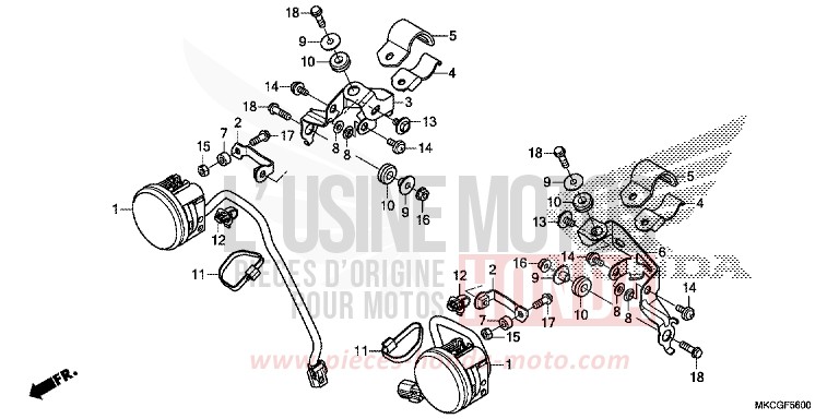 PHARE ANTIBROUILLARD von GL1800 CANDY ARDENT RED (R367) von 2020