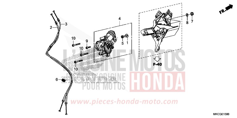 ENS. D'ACTUATEUR, CHANGEMENT MARCHE ARRIERE von GL1800 DARKNESS BLACK METALLIC (NH463) von 2020