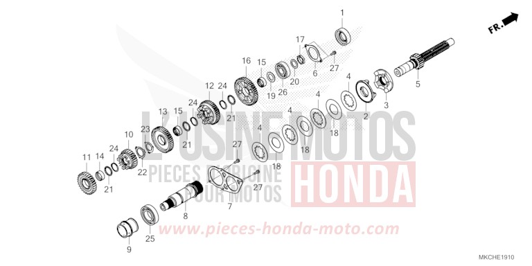 BOITE DE VITESSES (ARBRE SECONDAIRE) von GL1800 GUNMETAL BLACK METLLIC (NHC52B) von 2021