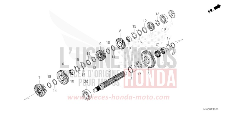 BOITE DE VITESSES (ARBRE INTERMEDIAIRE) von GL1800 GUNMETAL BLACK METLLIC (NHC52B) von 2021