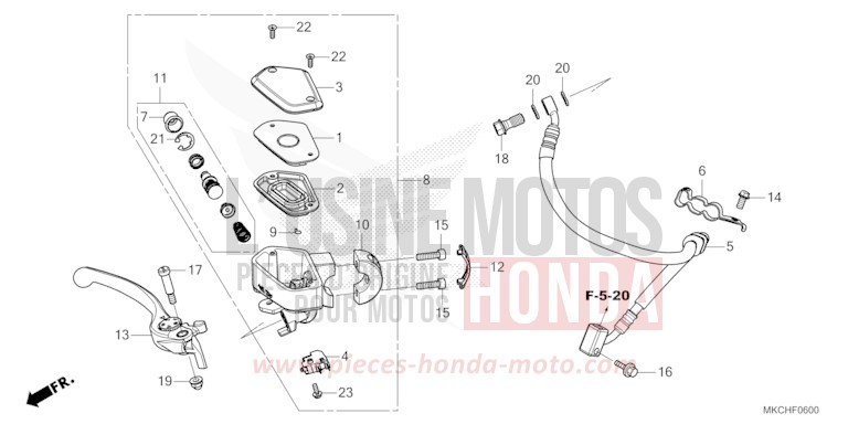 MAITRE-CYLINDRE DE FREIN AVANT CYLINDRE von GL1800 GUNMETAL BLACK METLLIC (NHC52B) von 2021