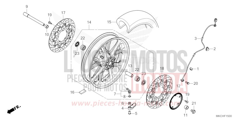 ROUE AVANT von GL1800 GUNMETAL BLACK METLLIC (NHC52B) von 2021