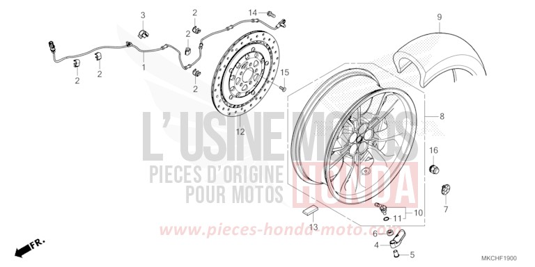ROUE ARRIERE von GL1800 GUNMETAL BLACK METLLIC (NHC52B) von 2021