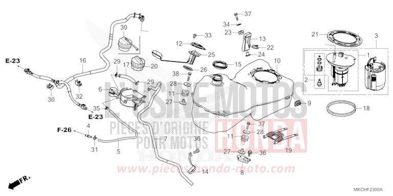 RESERVOIR A CARBURANT von GL1800 GUNMETAL BLACK METLLIC (NHC52B) von 2021