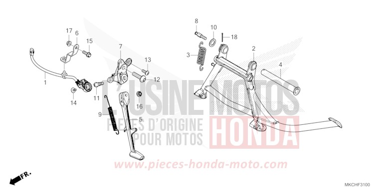 BEQUILLE von GL1800 GUNMETAL BLACK METLLIC (NHC52B) von 2021