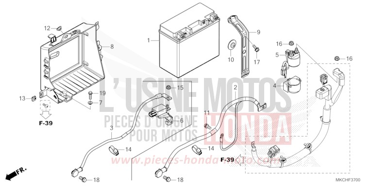 BATTERIE von GL1800 GUNMETAL BLACK METLLIC (NHC52B) von 2021