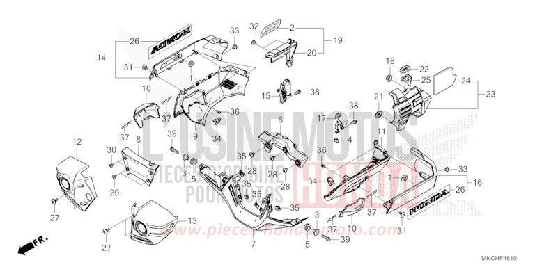 COUVERCLE DE MOTEUR von GL1800 GUNMETAL BLACK METLLIC (NHC52B) von 2021