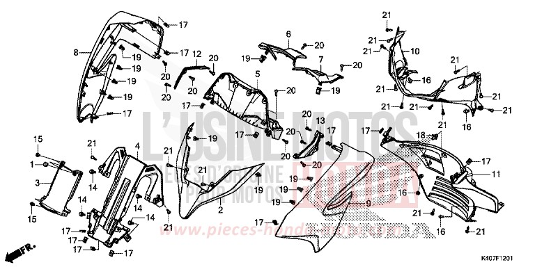 ABDECKUNG, VORNE/INSTRUMENTENTAFEL (NSS125ADK) von Forza MAT LUSENT SILVER METALLIC (NHC09) von 2019