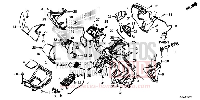 INNERE ABDECKUNG (NSS125ADK) von Forza MAT CYNOS GRAY METALLIC (NH312) von 2019