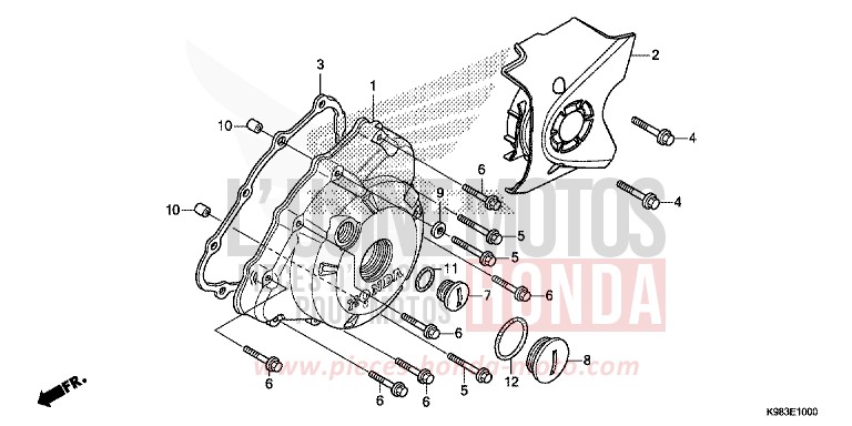 PANNEAU CARTER-MOTEUR G. von CB125R NOIR (NH1) von 2018