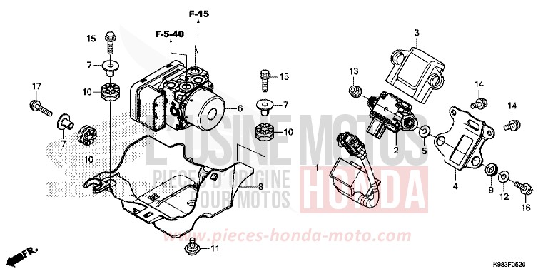 MODULATEUR ABS von CB125R NOIR (NH1) von 2018