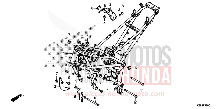 CARROSSERIE DE CHASSIS von CB125R NOIR (NH1) von 2018