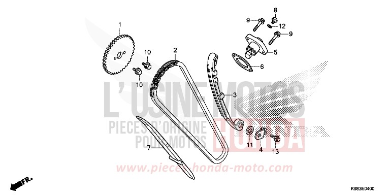 NOCKENWELLENKETTE/SPANNVORRICHTUNG von CB125R CANDY CHROMOSPHERE RED (R381) von 2018