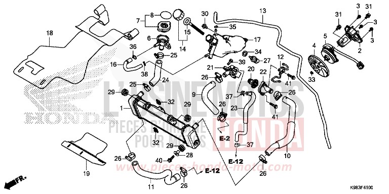 KUEHLER von CB125R CANDY CHROMOSPHERE RED (R381) von 2018