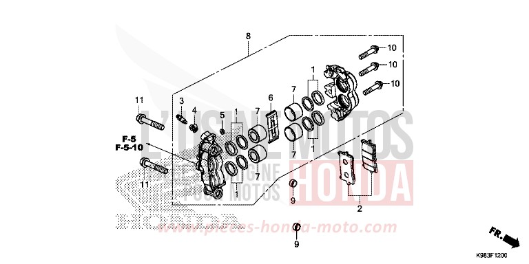 VORDERRAD-BREMSSATTEL von CB125R MAT AXIS GRAY METALLIC (NH303) von 2018