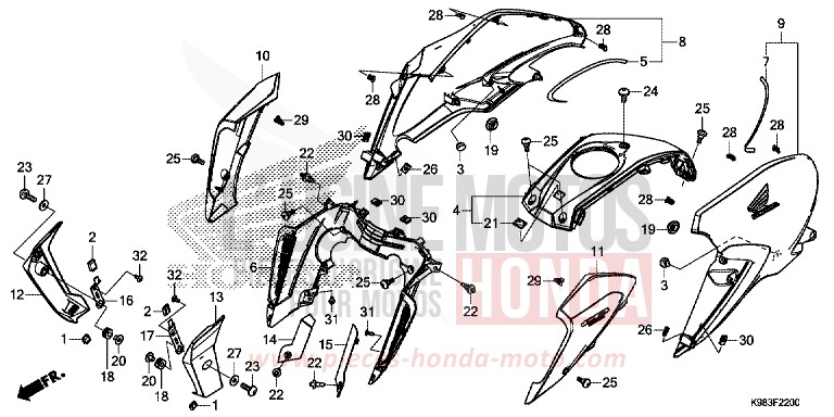 RADKRANZ/FUEL TANK COVER von CB125R MAT AXIS GRAY METALLIC (NH303) von 2018