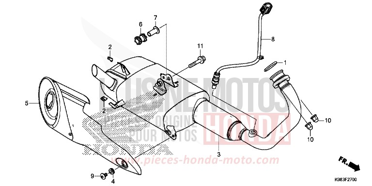ABGAS-SCHALLDAEMPFER von CB125R MAT AXIS GRAY METALLIC (NH303) von 2018