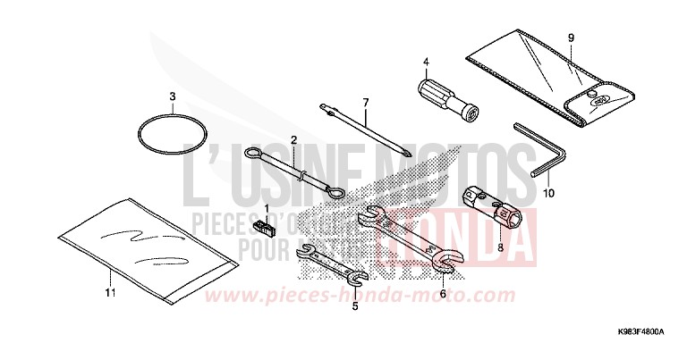 WERKZEUG von CB125R MAT AXIS GRAY METALLIC (NH303) von 2018