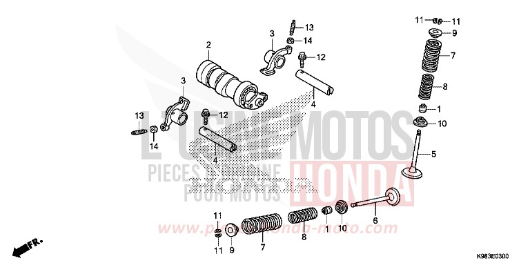 NOCKENWELLE/VENTIL von CB125R PEARL METALLOID WHITE (NHA96) von 2018