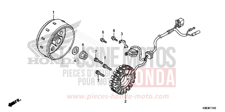 GENERATOR von CB125R PEARL METALLOID WHITE (NHA96) von 2018