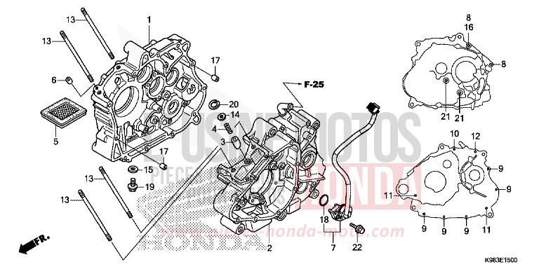 KURBELGEHAEUSE von CB125R PEARL METALLOID WHITE (NHA96) von 2018