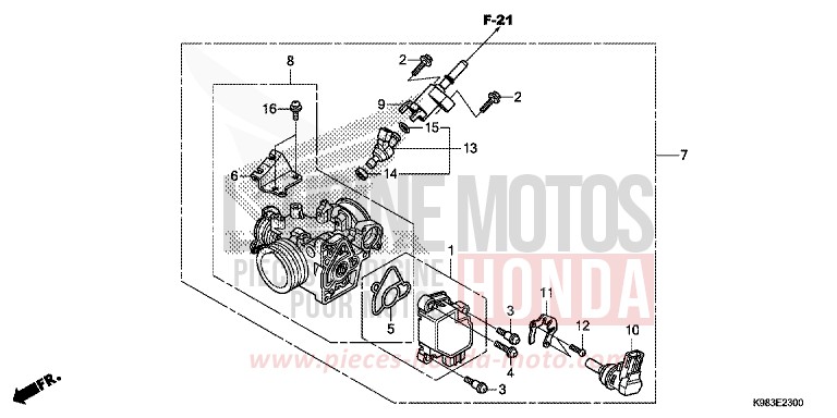 DROSSELKLAPPENGEHAEUSE von CB125R PEARL METALLOID WHITE (NHA96) von 2018