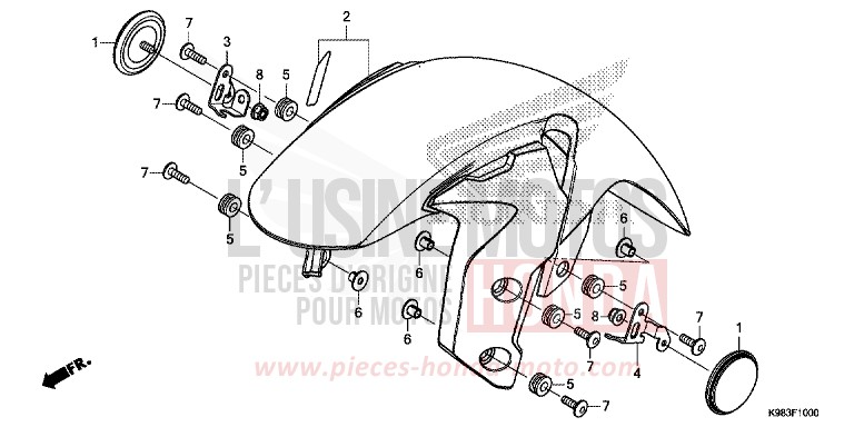 KOTFLUEGEL, VORNE von CB125R PEARL METALLOID WHITE (NHA96) von 2018